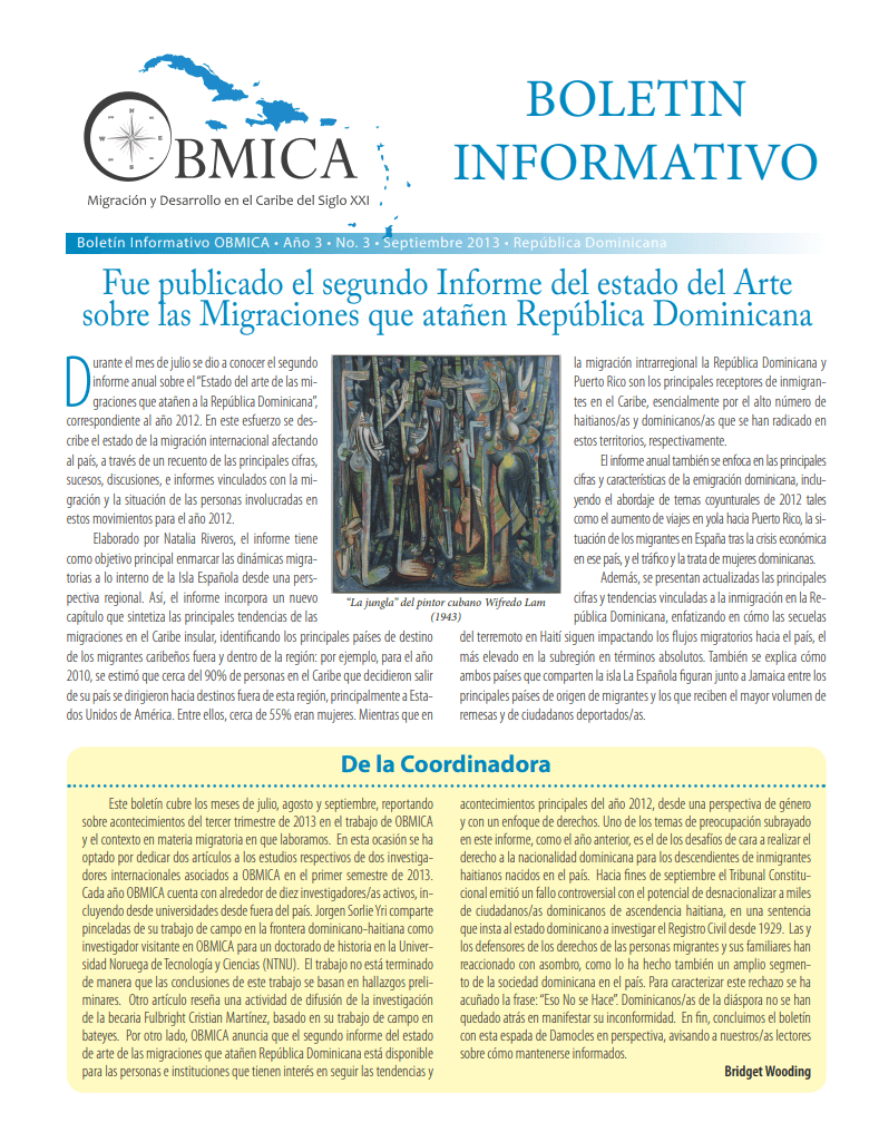 Portada de Boletín, Septiembre 2013